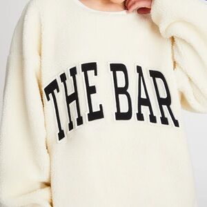 The Bar Gigi Shearling Sherpa Fleece Crewneck Sweatshirt Sz L Limited Edition